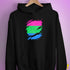 Polysexual Pride Flag Ripped Reveal Hoodie - Black